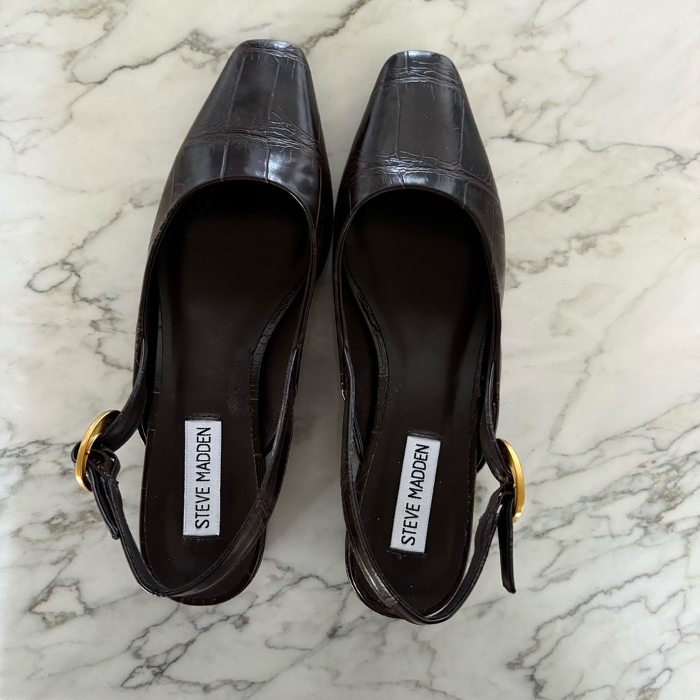 Steve Madden Women's Chocolate Croc-Embossed Shoes